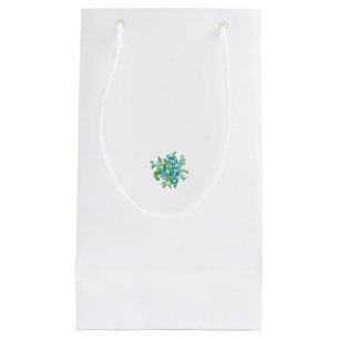 Sacola Para Presentes Pequena Estilo Decorativo, Mint Cream, Fountain Blue, Teal