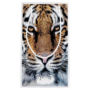 Sacola Para Presentes Pequena Estilo do gráfico do retrato do tigre
