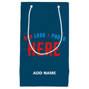 SACOLA PARA PRESENTES PEQUENA ESTILO MODERNO PERSONALIZADO AZUL PRUSSIANO VERIFI
