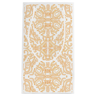 Sacola Para Presentes Pequena Estojo de telefone / iPad em Damasco Dourado Chama