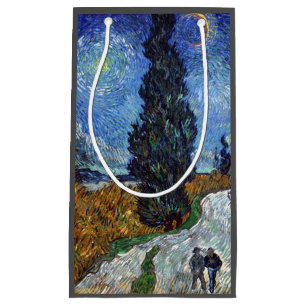 Sacola Para Presentes Pequena Estrada Com Ciprestes Impressionismo Van Gogh