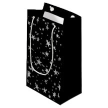 Estrela Celestial Preta e Prateada