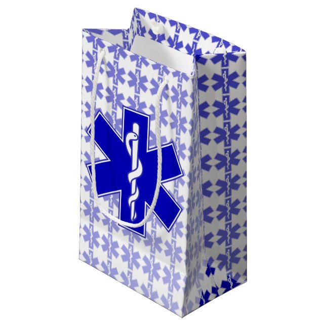 Sacola Para Presentes Pequena Estrela da vida (EMT) (Frente inclinada)