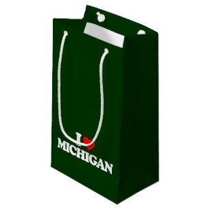 SACOLA PARA PRESENTES PEQUENA EU AMO MICHIGAN