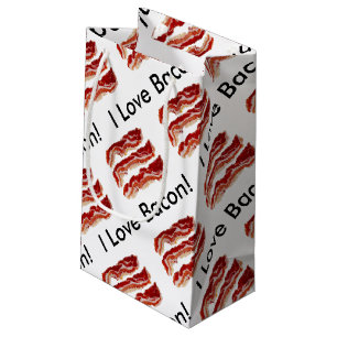 Sacola Para Presentes Pequena Eu amo o bacon