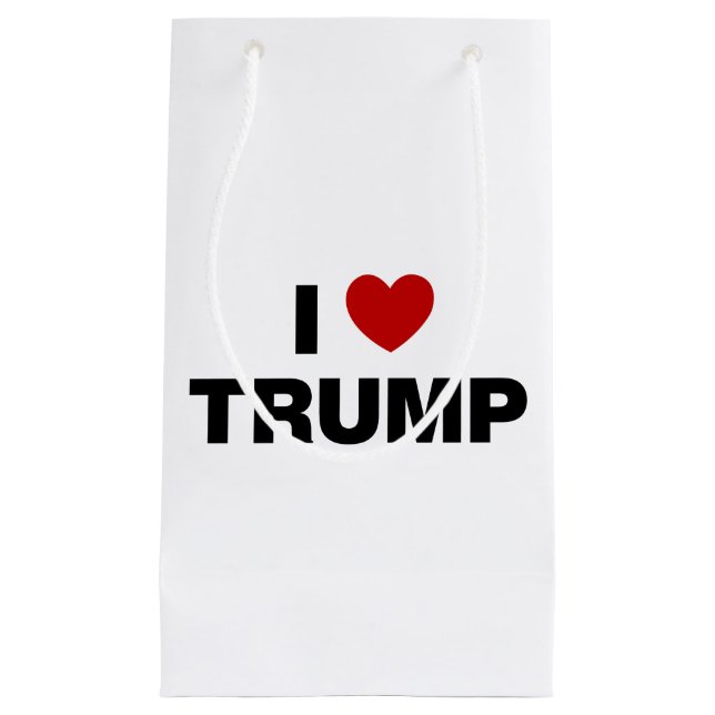 Sacola Para Presentes Pequena Eu Amo Trump (Frente)