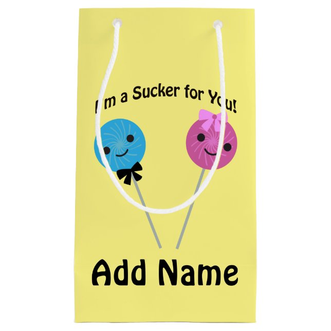 Sacola Para Presentes Pequena Eu sou um otário para você! (Frente)