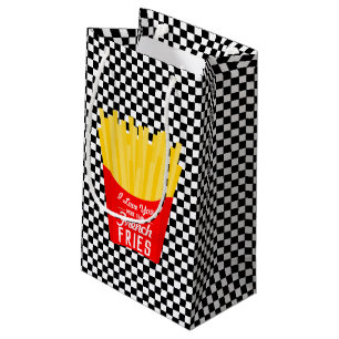 Sacola Para Presentes Pequena Eu te amo mais do que batatas fritas