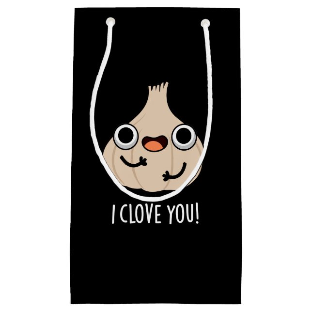 Sacola Para Presentes Pequena Eu Te Chamo De Aranha Engraçada Alho Pun Dark BG (Frente)