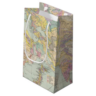 Sacola Para Presentes Pequena Europa de Asien u - mapa do atlas de Ásia e de