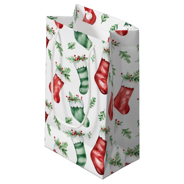 Sacola Para Presentes Pequena Existências de Natal (Frente inclinada)