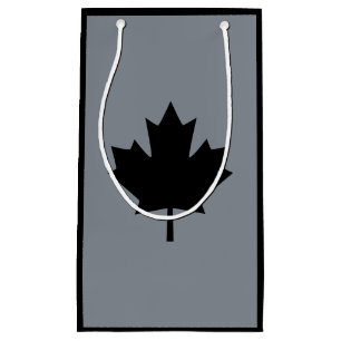 Sacola Para Presentes Pequena Exposição preta canadense da folha de bordo