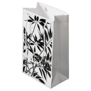 Sacola Para Presentes Pequena Fábrica de Bambu preto e branco