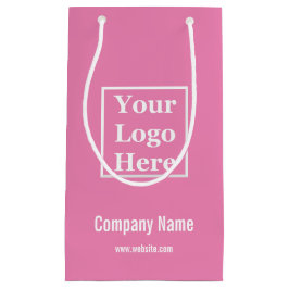 Sacola Para Presentes Pequena Faça seu logotipo aqui Modelo a rosa