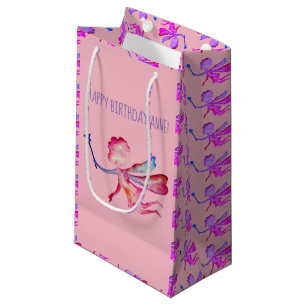 Sacola Para Presentes Pequena Fada Cor de Água Rosa Desenho Saco Personalizado d
