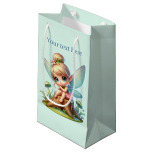 Sacola Para Presentes Pequena Fada de garotas bonitas personalizável