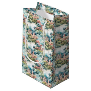 Sacola Para Presentes Pequena Fairytala em Castelos da Fairyland Pastel Azul Ros
