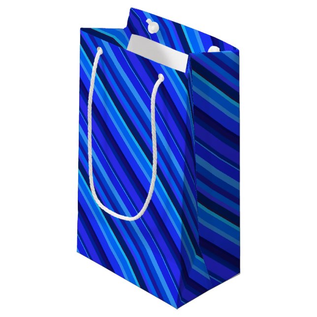 Sacola Para Presentes Pequena Faixa diagonal azul (Frente inclinada)