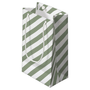 Sacola Para Presentes Pequena Faixa Verde e Branca
