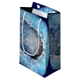 Sacola Para Presentes Pequena Falln Geode de cristal azul