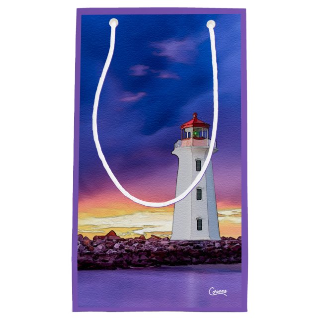 Sacola Para Presentes Pequena Farol - Pequeno Saco-Presente (Frente)