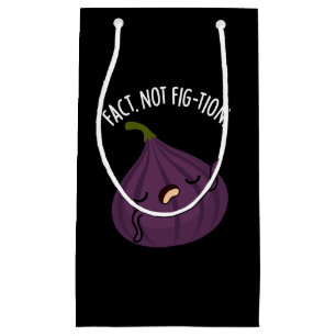 Sacola Para Presentes Pequena Fato que não é fig-ção engraçado Fig Pun Dark BG