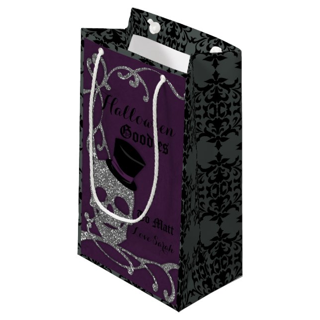 Sacola Para Presentes Pequena Faux Glitter Skull Good Bag (Frente inclinada)