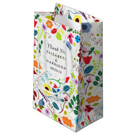 Sacola Para Presentes Pequena Favor de Casamento Floral Moderno Boho Chic