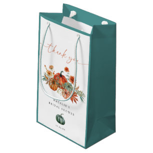 Sacola Para Presentes Pequena Favor de Chuveiro de Noiva de Abóbora Floral de Ou