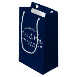 Sacola Para Presentes Pequena Favor Personalizado do Casamento de Praia da Âncor