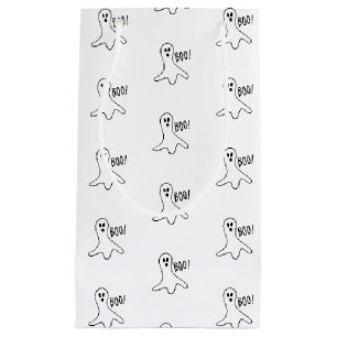 Sacola Para Presentes Pequena Favoritos de padrão preto e branco do fantasma do