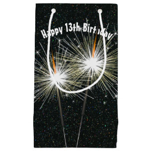 Sacola Para Presentes Pequena Feliz 13 Birthday Sparklers