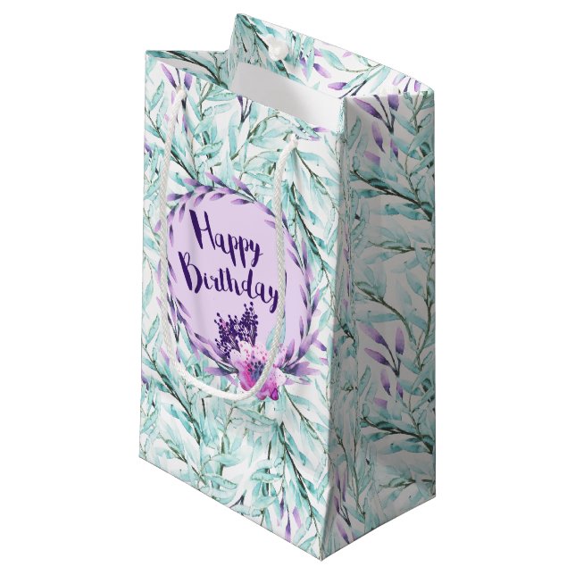 Sacola Para Presentes Pequena Feliz aniversário (Frente inclinada)