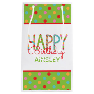 Sacola Para Presentes Pequena Feliz Aniversário Colorido - Saco de Presente Pers