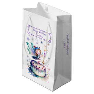 Sacola Para Presentes Pequena Feliz aniversário Fada 01