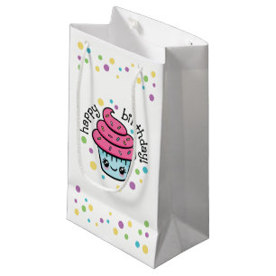 Sacola Para Presentes Pequena Feliz bolsa de presente de Cupcake de aniversário
