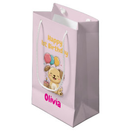 Sacola Para Presentes Pequena Feliz embrulho de aniversário de 1 ano, cachorrinh