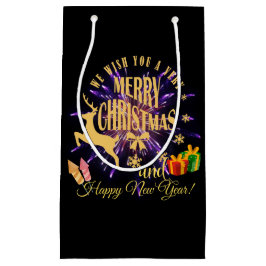 Sacola Para Presentes Pequena Feliz Feliz ano novo de Natal