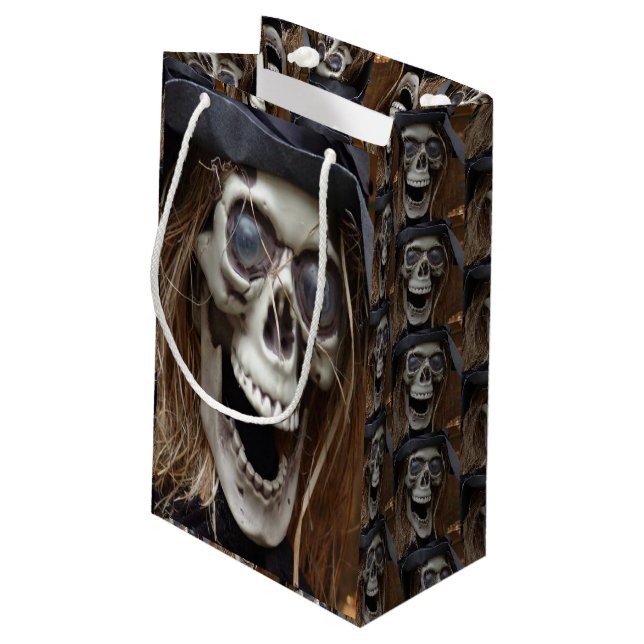 Sacola Para Presentes Pequena Feliz Halloween Gift Bag (Verso inclinado)
