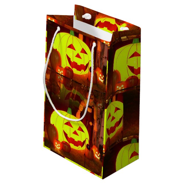 Sacola Para Presentes Pequena Feliz Halloween Gift Bag (Verso inclinado)