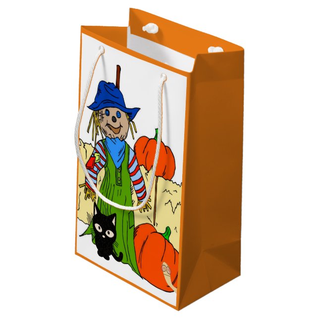 Sacola Para Presentes Pequena Feliz Halloween Gift Bag (Verso inclinado)