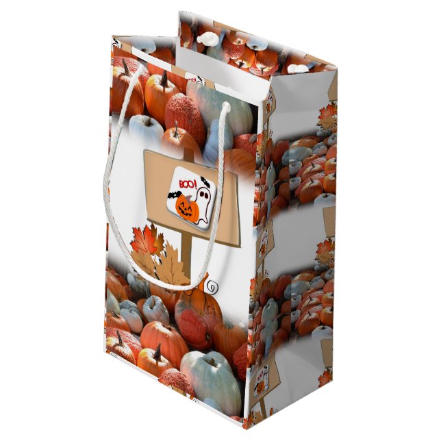 Sacola Para Presentes Pequena Feliz Halloween Gift Bag (Verso inclinado)