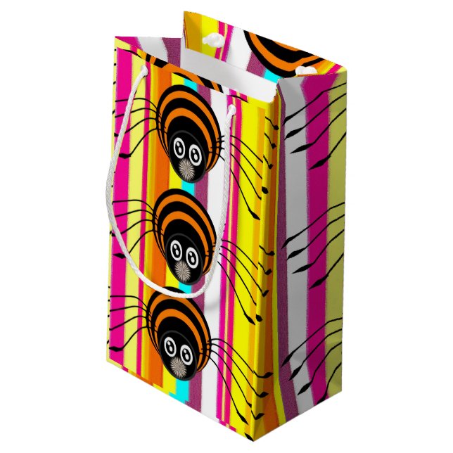 Sacola Para Presentes Pequena Feliz Halloween Gift Bag, Aranha (Verso inclinado)