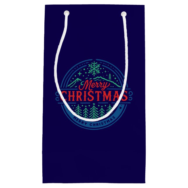 Sacola Para Presentes Pequena Feliz Natal 2 (Frente)