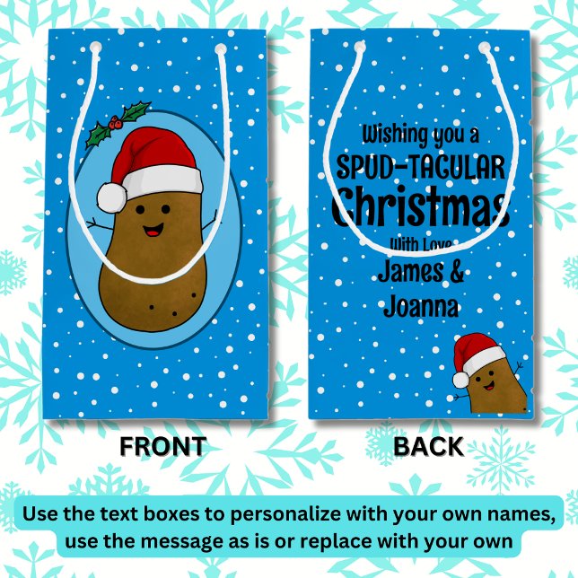 Sacola Para Presentes Pequena Feliz Natal - Batata Personalizada (Criador carregado)