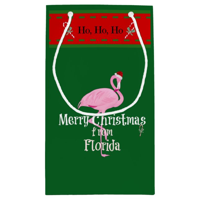 Sacola Para Presentes Pequena Feliz Natal da Flórida (Verso)