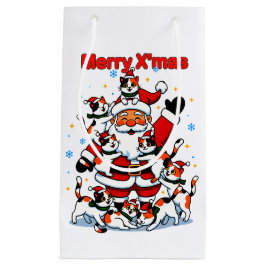 Sacola Para Presentes Pequena “Feliz Natal” Desenho Caprichoso de Caos de Férias