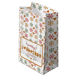 Sacola Para Presentes Pequena Feliz Natal em ASL Personalizado com Mãos de Bisco