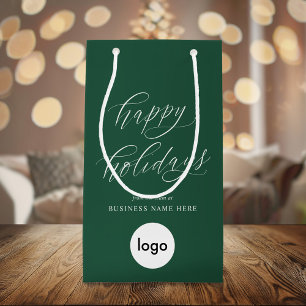 Sacola Para Presentes Pequena Feliz Natal Logotipo de Negócios Modernos Natal