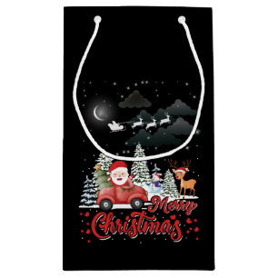 Sacola Para Presentes Pequena Feliz Natal Papais noeis Vermelhos Presentes de Ca
